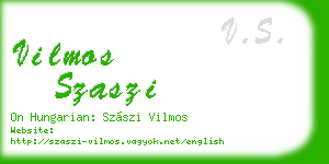 vilmos szaszi business card
